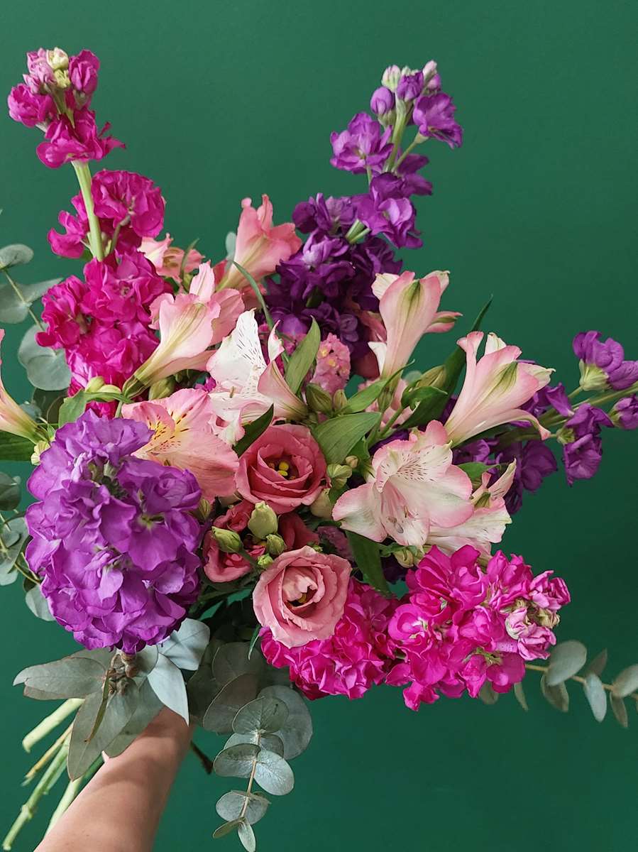 ABONNEMENT -Création fleuriste bouquet rose violet