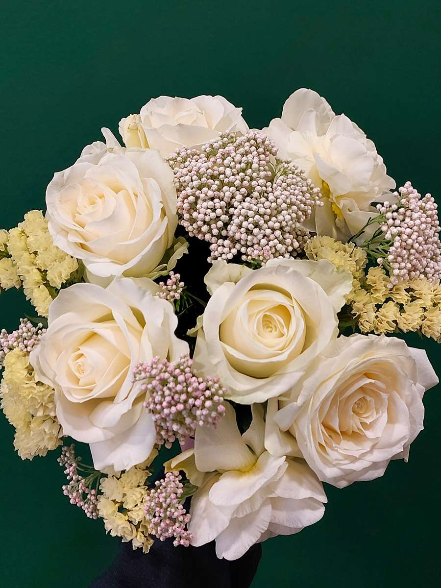 MARIAGE - bouquet de baptème roses tons doux